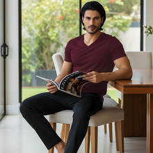 تحميل الصورة إلى عارض المعرض، WG SS PJ WITH PANTS Wine Mandala