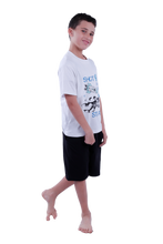 Load image into Gallery viewer, Boys Short Sleeve Pajama with Shorts and Pants - Bright White