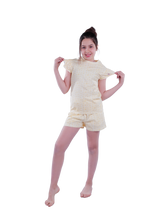 Load image into Gallery viewer, Girls Short Sleeve Pajama with Shorts -  Transparent Yellow Sun Flower