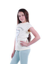 Load image into Gallery viewer, Girls Short Sleeve Pajama with Rib Legging - Transparent Yellow