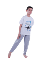 Load image into Gallery viewer, Boys Short Sleeve Pajama with Shorts and Pants - Bright White
