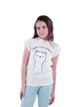 Load image into Gallery viewer, Girls Short Sleeve Pajama with Rib Legging - Transparent Yellow
