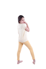 Load image into Gallery viewer, Girls Short Sleeve Pajama with Rib Legging - Transparent Yellow Sun Flower