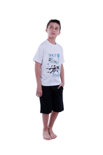 Load image into Gallery viewer, Boys Short Sleeve Pajama with Shorts and Pants - Bright White