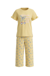 Girls SS T-Shirt With Ruffles & Bermuda Pants Pajama Set – Mellow Yellow