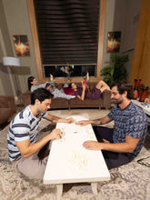 Load image into Gallery viewer, Short Sleeve V Navy Blue stripe