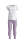 Girls SS T-Shirt With Rib Legging Pajama Set โ Lupine Small Flowers