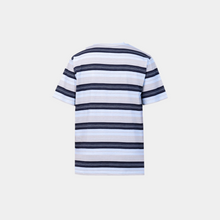 Load image into Gallery viewer, Short Sleeve V Navy Blue stripe