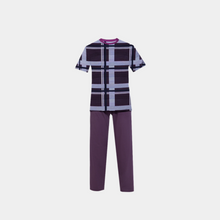 Load image into Gallery viewer, Men Short sleeve Pijama Burgundy plaids x Burgundy