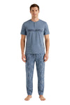 Men Cotton Pajama Set with Pants โ Spring Lake