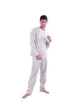 تحميل الصورة إلى عارض المعرض، بيجاما رجالية بأكمام طويلة مع بنطلون بتصميم شيفرون باللونين الأسود والبني