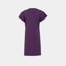 تحميل الصورة إلى عارض المعرض، فستان قصير , اكمام مكشكش منقوش زهور روز