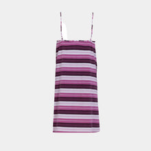 Load image into Gallery viewer, SLIP DRESS Burgundy pink stripes