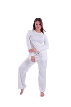 Load image into Gallery viewer, LS PJS WITH PANTS Oatmeal White chevron