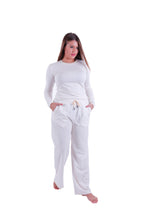 Load image into Gallery viewer, LS PJS WITH PANTS Oatmeal White chevron