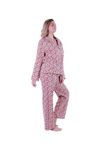 تحميل الصورة إلى عارض المعرض، بيجامة نسائية LS بأزرار، بيزلي أحمر