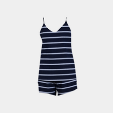 Load image into Gallery viewer, SLIP PAJAMA WITH SHORT Navy grey stripe