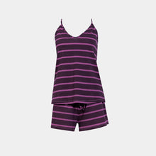 Load image into Gallery viewer, SLIP PAJAMA WITH SHORT Burgundy stripes