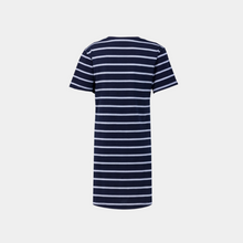 Load image into Gallery viewer, Short sleeve dress Navy grey stripe