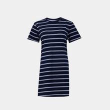 Load image into Gallery viewer, Short sleeve dress Navy grey stripe