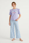 Girls SS T-Shirt With Wide-Leg Pants Pajama Set – Baby Lavender