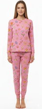 Load image into Gallery viewer, Woman LS PJ WITH PANTS AOP/Prism Pink Flowers, Thermal light 100% Synthetic Knit