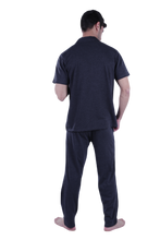 تحميل الصورة إلى عارض المعرض، Men Short Sleeve Pajama with Buttons - Cool Gray 11C Melange