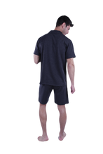 تحميل الصورة إلى عارض المعرض، Men Short Sleeve Pajama with Button - Cool Gray 11C Melange