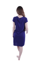 تحميل الصورة إلى عارض المعرض، Women Short Sleeve Rib Dress - Blue Depths