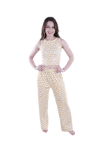 تحميل الصورة إلى عارض المعرض، Women Tank Top Rib Pajama - Orange Sunflower