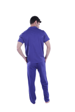 تحميل الصورة إلى عارض المعرض، Men Short Sleeve Pajama with Buttons - Blue Depths