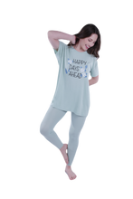 تحميل الصورة إلى عارض المعرض، Women Short Sleeve Pajama with Legging - Cameo Green
