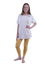 تحميل الصورة إلى عارض المعرض، Women Short Sleeve Pajama with Legging - Bright White