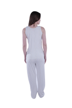 Load image into Gallery viewer, Women Tank Top Pajama - White Yellow Stripes