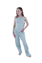 تحميل الصورة إلى عارض المعرض، Women Tank Top Rib Pajama - Cameo Green