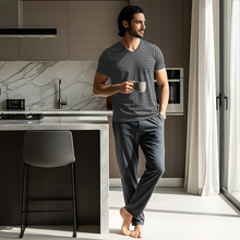 Load image into Gallery viewer, WG SS PJ WITH PANTS Wine Flower
