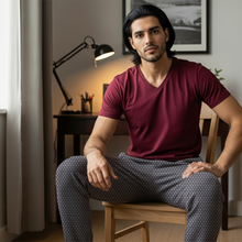 تحميل الصورة إلى عارض المعرض، WG SS PJ WITH PANTS Windsor Wine
