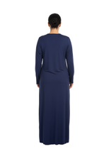 تحميل الصورة إلى عارض المعرض، Women’s Long Sleeve Dress with Ruffles – Blue Depths
