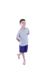 Boys Short Sleeve Pajama with Shorts - Cool Gray 4C Melange