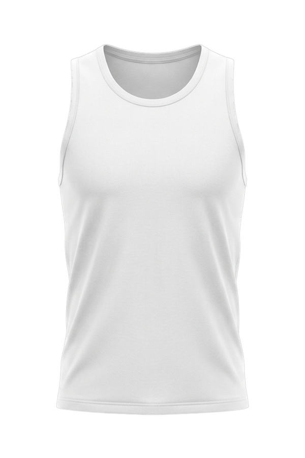 تانك توب رجالي ديربي مضلع أبيض – قطن مريح مرونة طبيعية