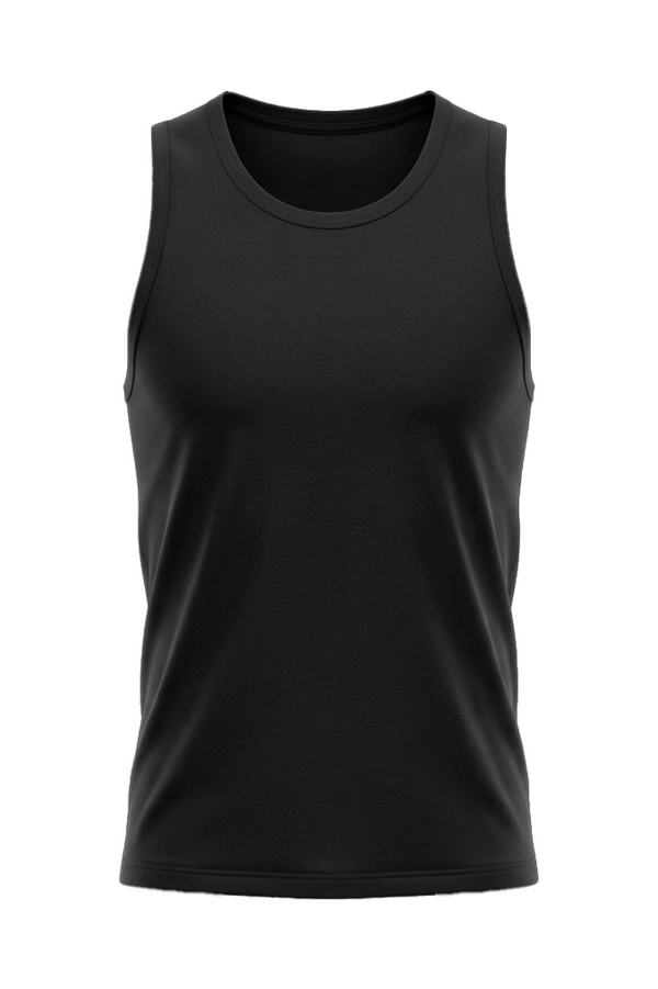 تانك توب رجالي ديربي مضلع أسود – قطن مريح مرونة طبيعية