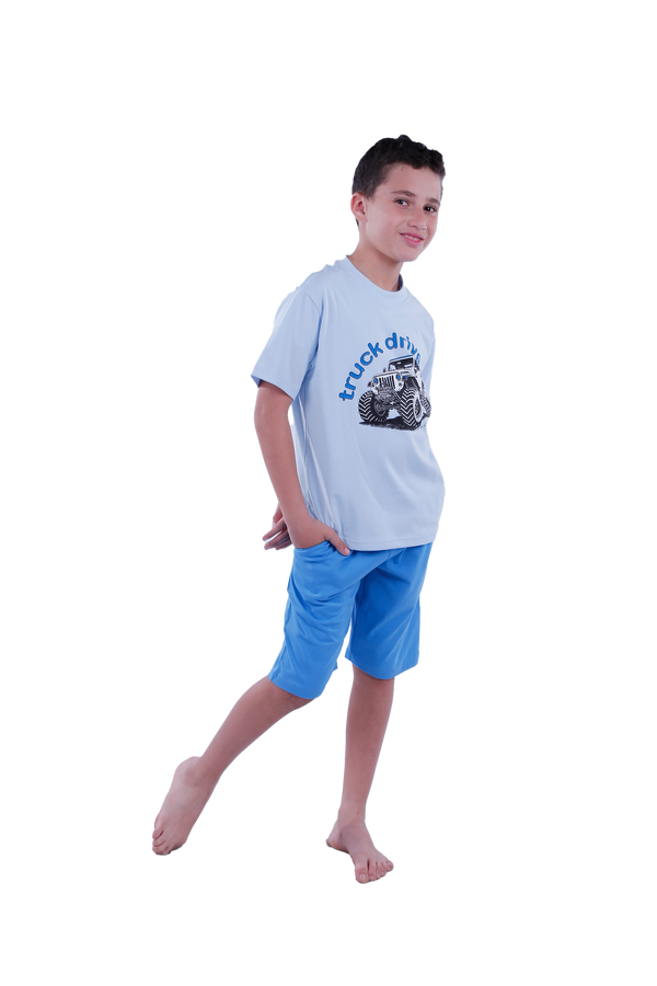 Boys Short Sleeve Pajama with Shorts and Pants -Nantucket Breeze