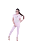 Girls Short Sleeve Pajama with Rib Legging - Ballerina