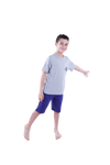Boys Short Sleeve Pajama with Shorts - Cool Gray 4C Melange