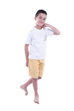 Load image into Gallery viewer, Boys Short Sleeve Pajama with Shorts - Bright White
