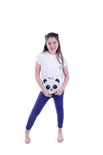 تحميل الصورة إلى عارض المعرض، Girls Short Sleeve Pajama with Rib Legging -Bright White
