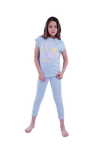 Girls Short Sleeve Pajama with Rib Legging - Nantucket Breeze