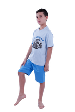 Load image into Gallery viewer, Boys Short Sleeve Pajama with Shorts and Pants -Nantucket Breeze
