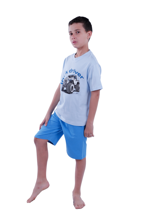 Boys Short Sleeve Pajama with Shorts and Pants -Nantucket Breeze