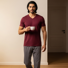 تحميل الصورة إلى عارض المعرض، WG SS PJ WITH PANTS Windsor Wine
